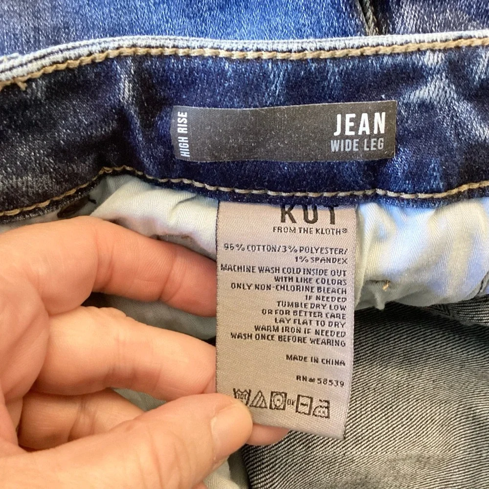 Kut From The Kloth Jean High Rise Wide Leg Jeans in Punctual - 10 - Picture 12 of 12